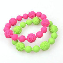 Promotion custom high quality lovely silicone bracelet colorful bead for women or unisex